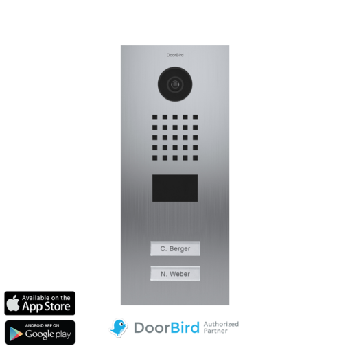 Doorbird D2102V | Internet camera deurbel met 2 drukknoppen + RFID deuropener | RVS | Inbouw | DS 6550