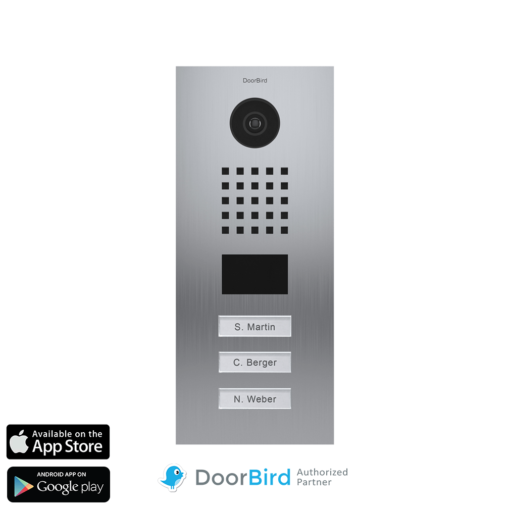 Doorbird D2103V | Internet camera deurbel met 3 drukknoppen + RFID deuropener | RVS | Inbouw | DS 6551